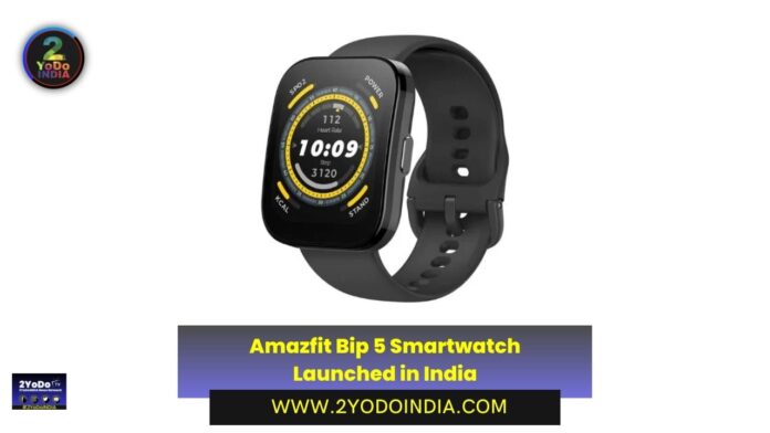 Amazfit Bip 5 Smartwatch Launched in India | Price in India | Specifications | 2YODOINDIA