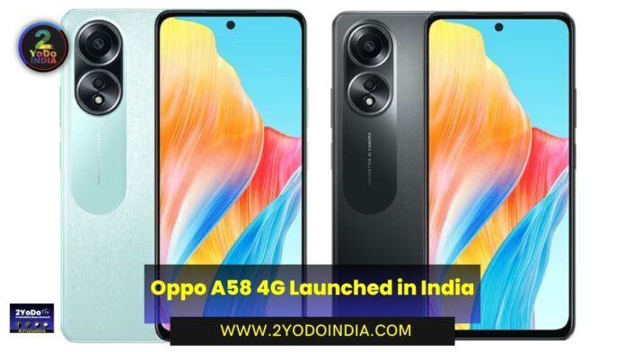 Oppo A58 4G Launched in India | Price in India | Specifications | 2YODOINDIA