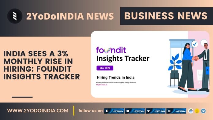 India Sees a 3% Monthly Rise in Hiring: foundit Insights Tracker | 2YODOINDIA