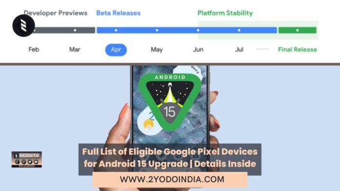 Full List of Eligible Google Pixel Devices for Android 15 Upgrade | Details Inside | Timeline of Android 15 Release | Features of Android 15 | 2YODOINDIA
